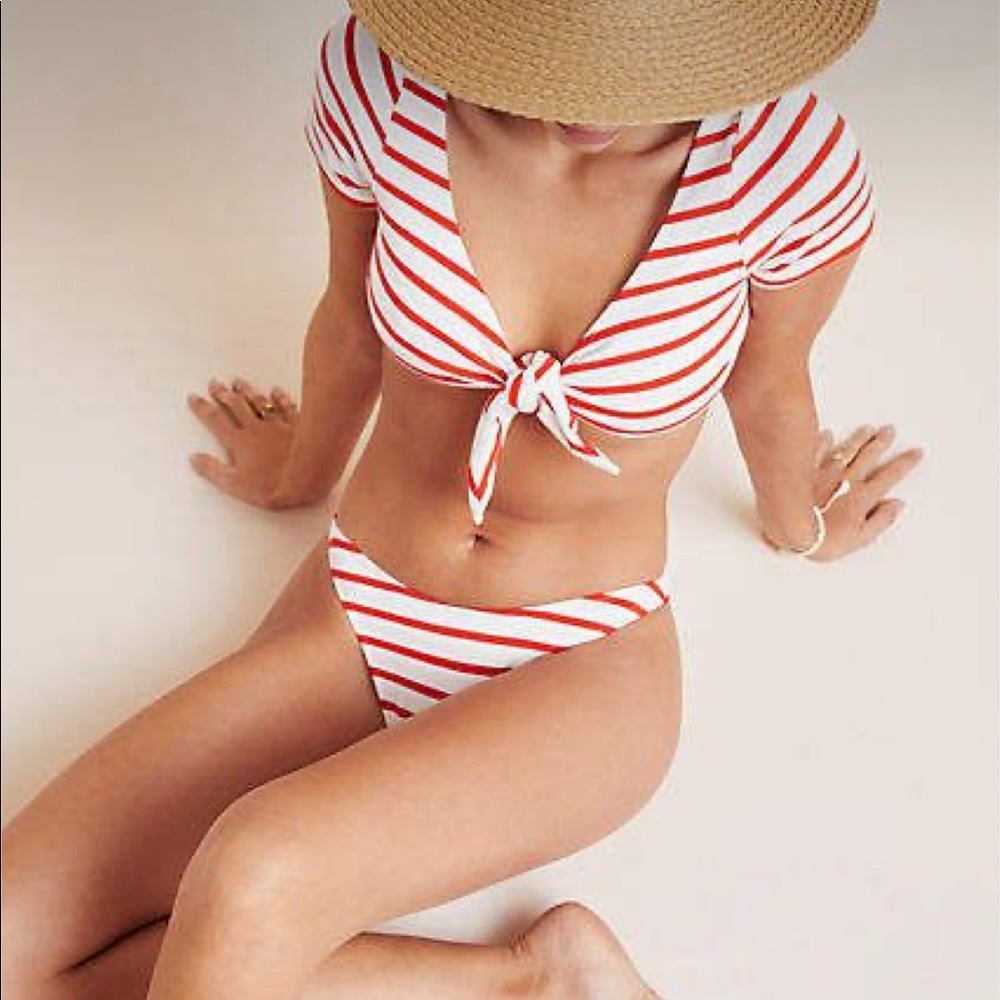 Solid & Striped Vanessa Tie Front Swim Top